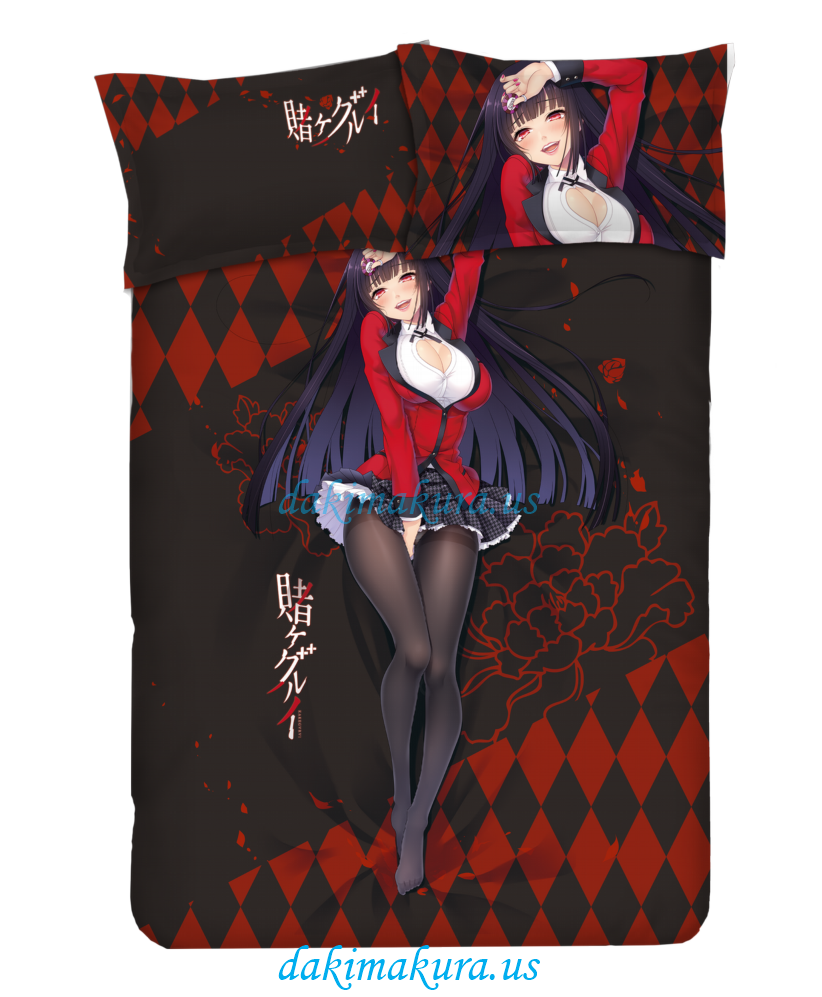 Yumeko Jabami - Kakegurui Anime 4 Pieces Bedding Sets,Bed Sheet Duvet Cover with Pillow Covers